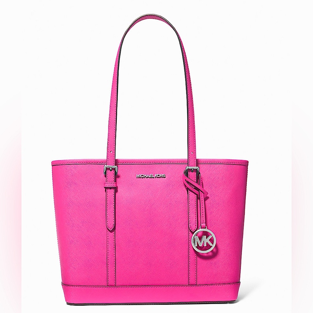 Jet Set Travel Small Saffiano Leather Top-Zip Tote Bag